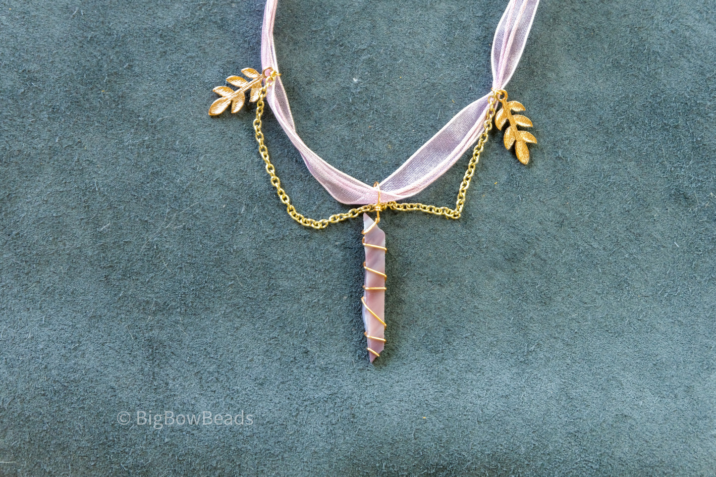 Lavender Ribbon Necklace