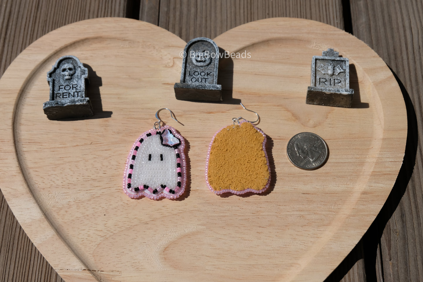 Pink goth ghostie earrings
