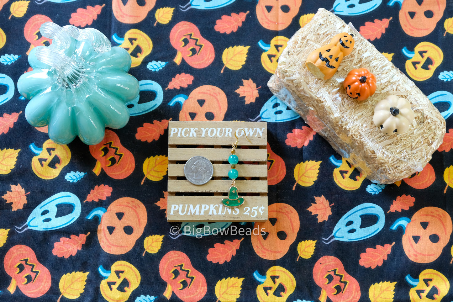 Witchy Green Hat Earrings