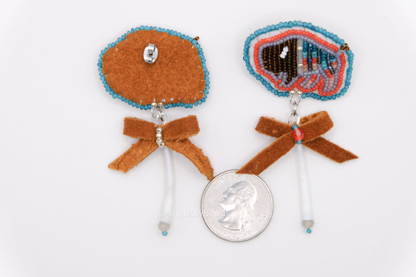 Fall Harvest Mini Buffalo and Bow Earrings