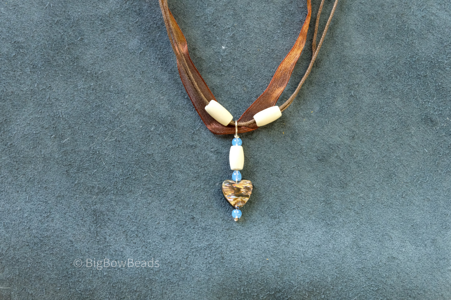 Brown Ribbon Necklace