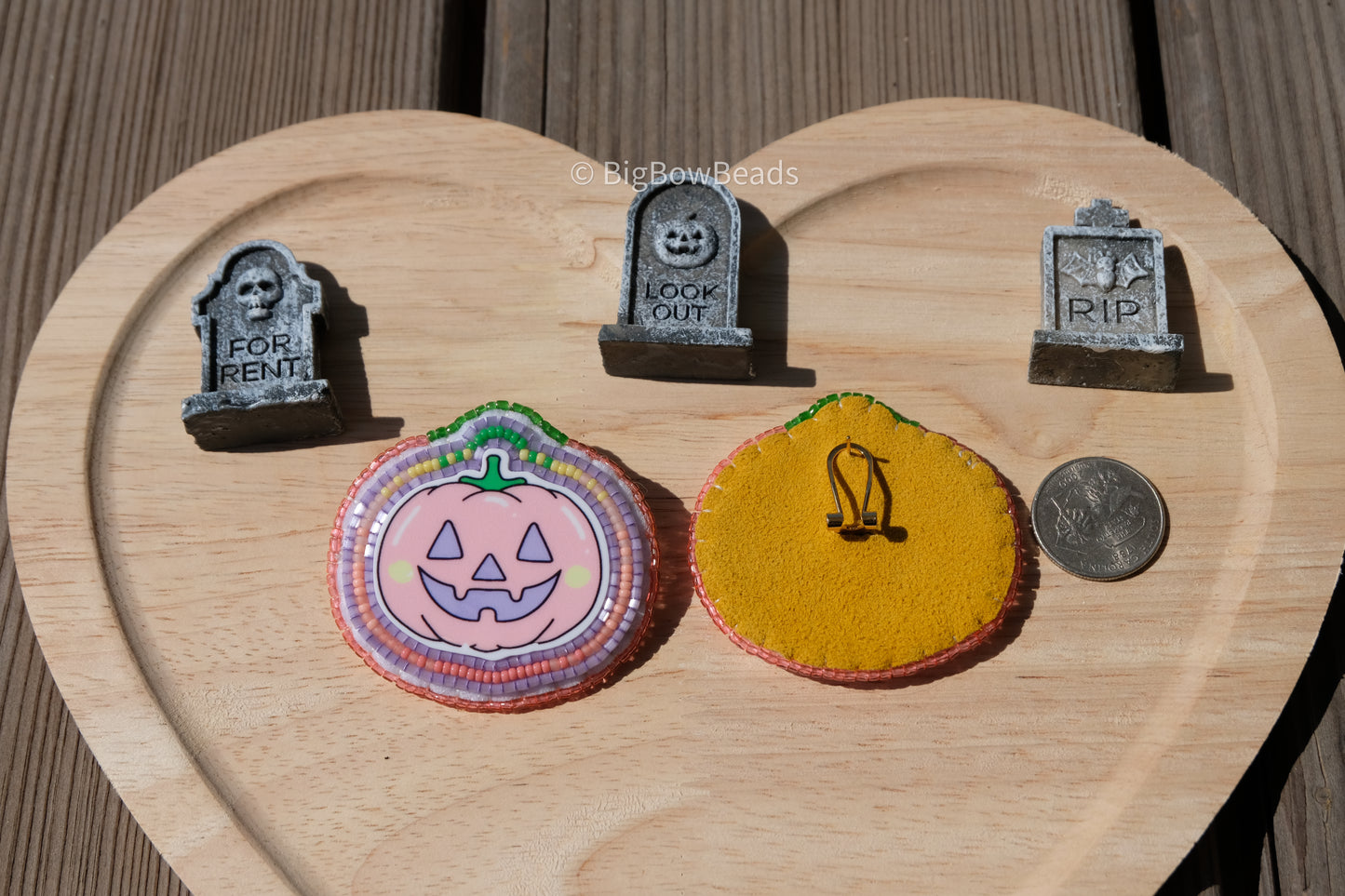 Peach pumpkin earrings