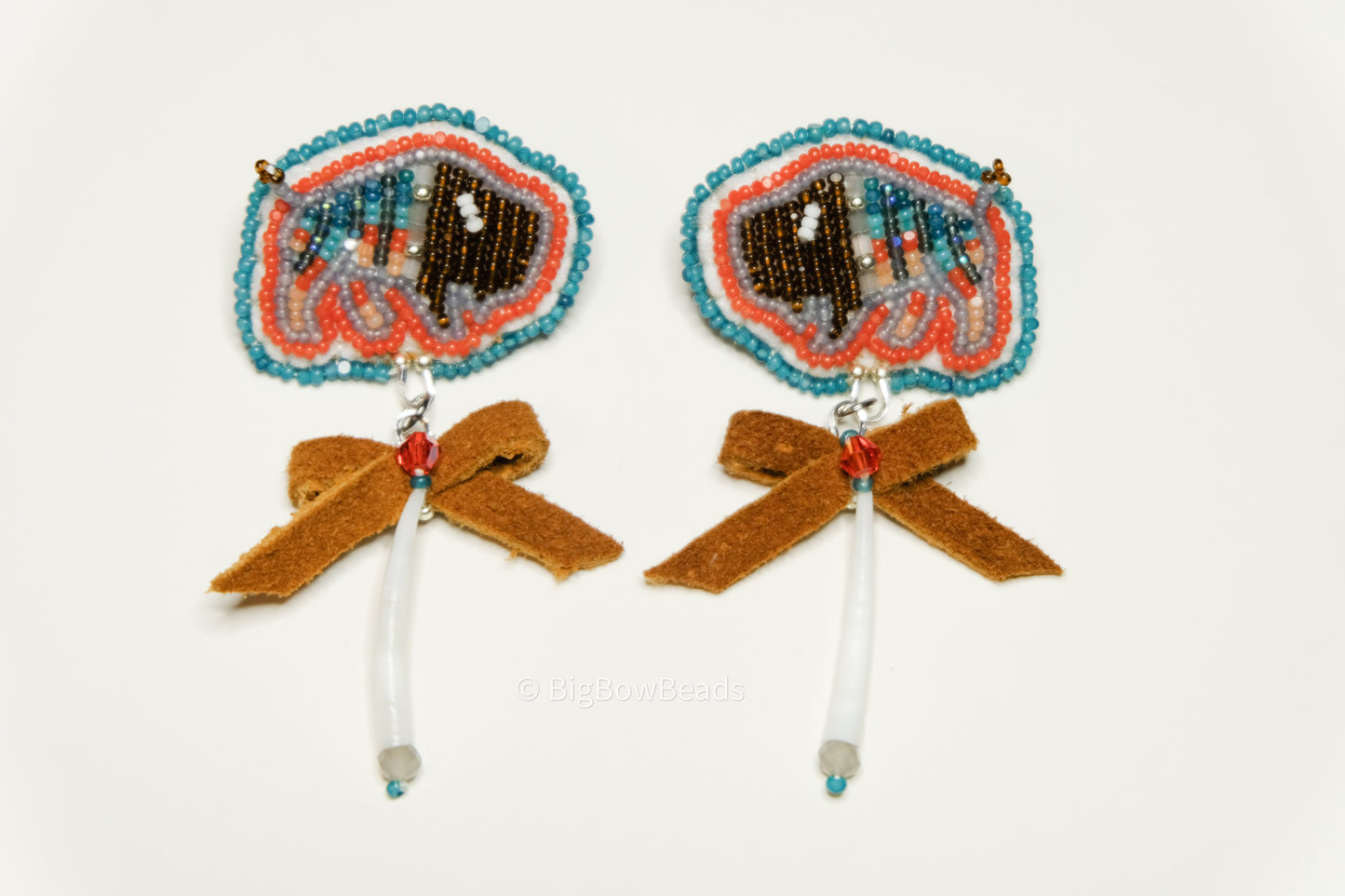 Fall Harvest Mini Buffalo and Bow Earrings