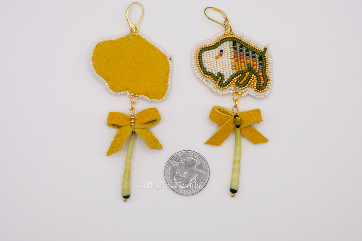 Crunchy Fall Leaves Buffalo and Bow Earrings