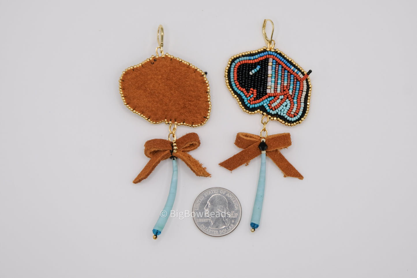 Crisp Fall Night Buffalo and Bow Earrings