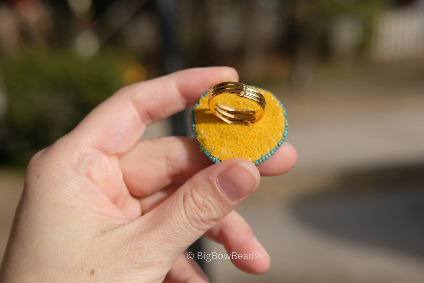 Heart Moss Agate Ring