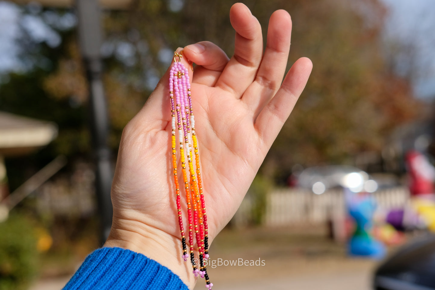 Orchid Fire Fringe Earrings