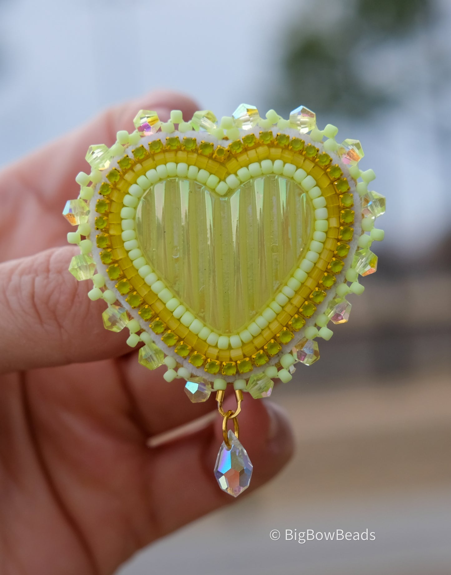 Yellow Heart Earrings
