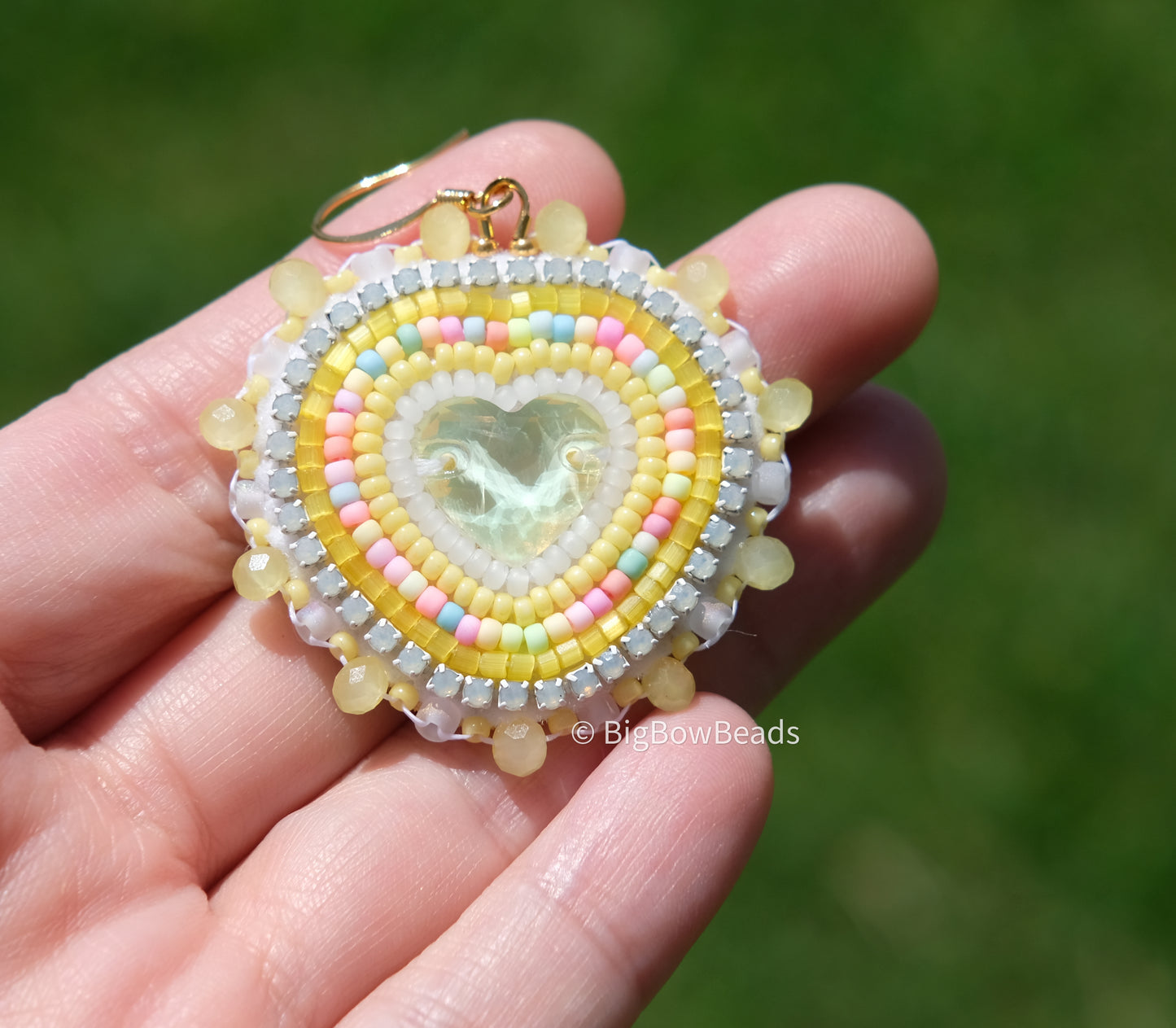 Yellow Mocha Heart Earrings