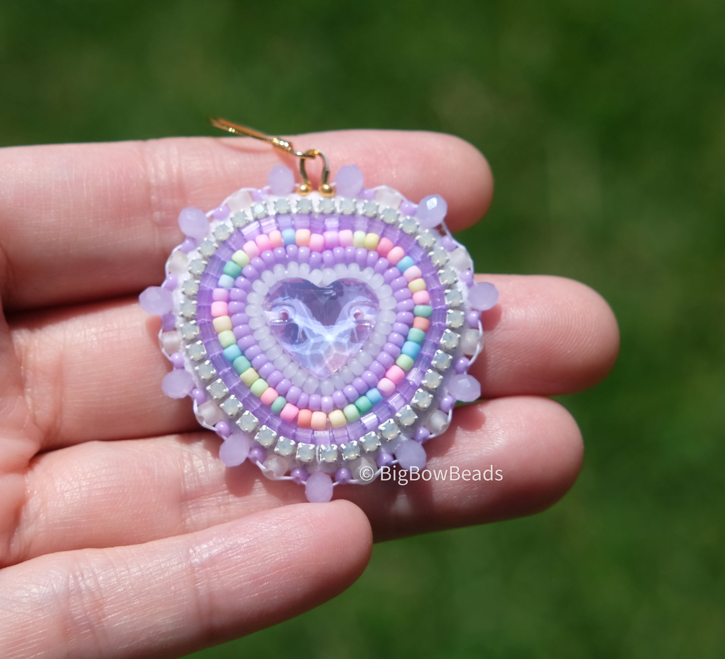 Purple Mocha Heart Earrings