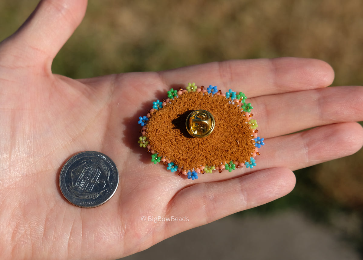 Peach Summer Buffalo Pin