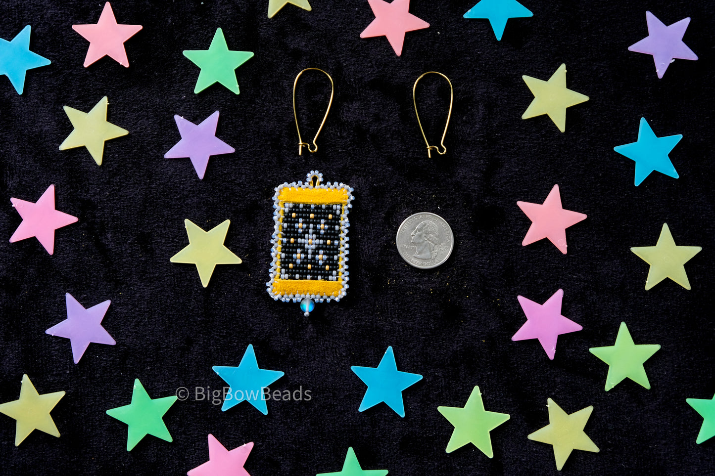 Gray Woven Stars Earrings