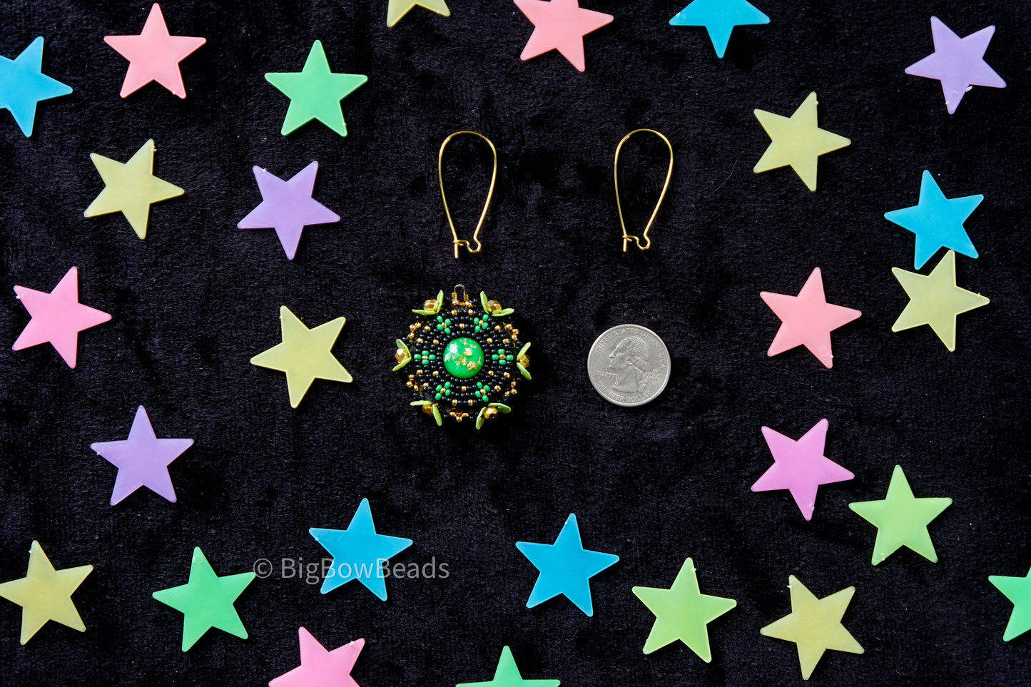 Green Galaxy Earrings