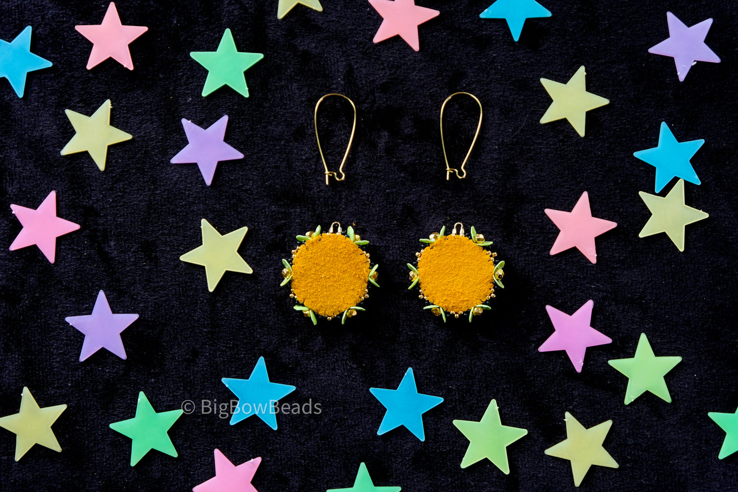 Green Galaxy Earrings