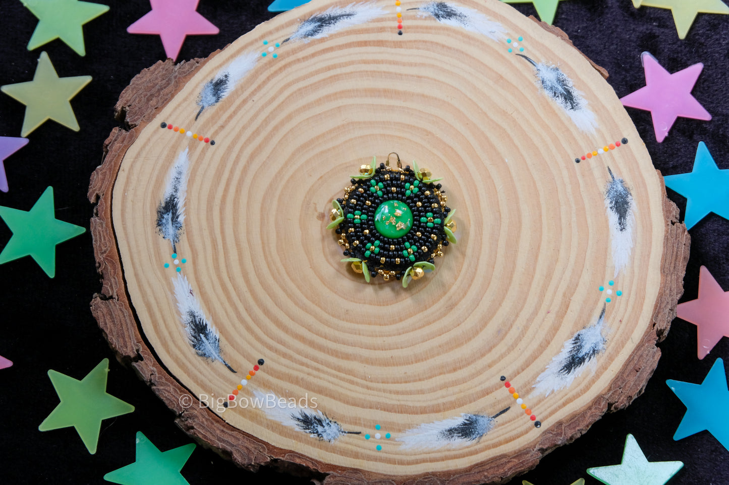 Green Galaxy Earrings