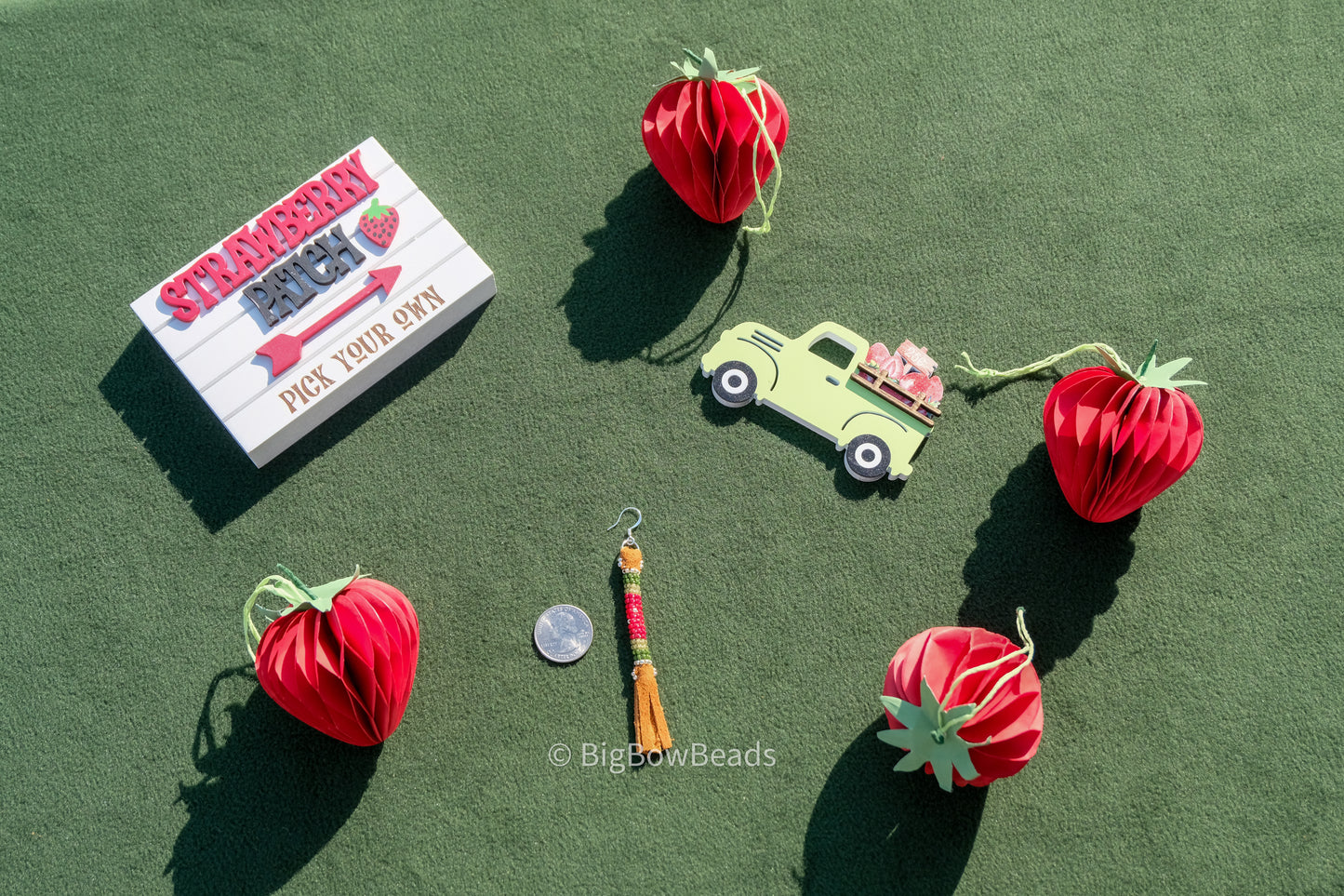 Strawberry Buffalo Tails Earrings (silver)