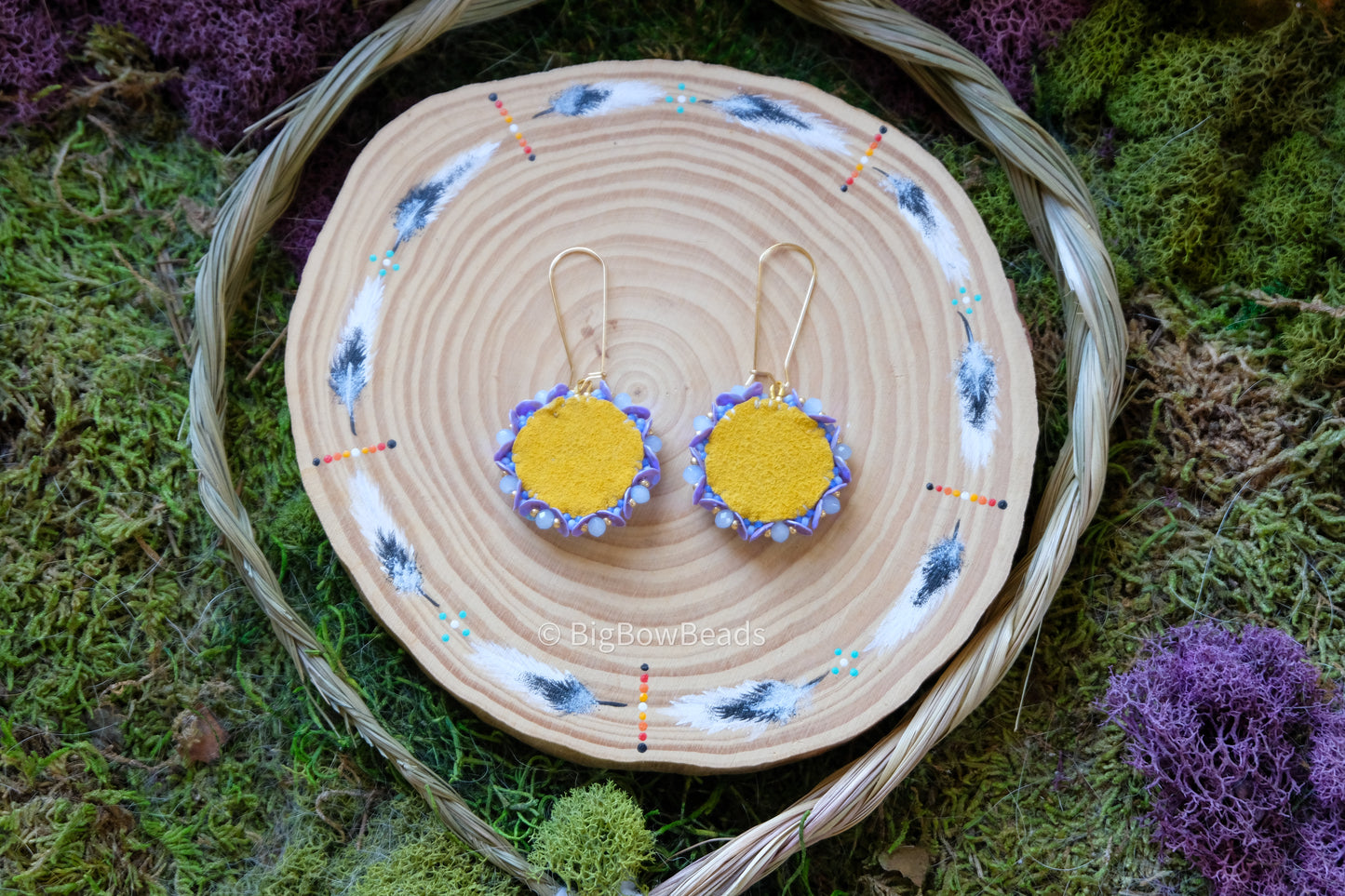 Periwinkle and Fire Sequin earrings