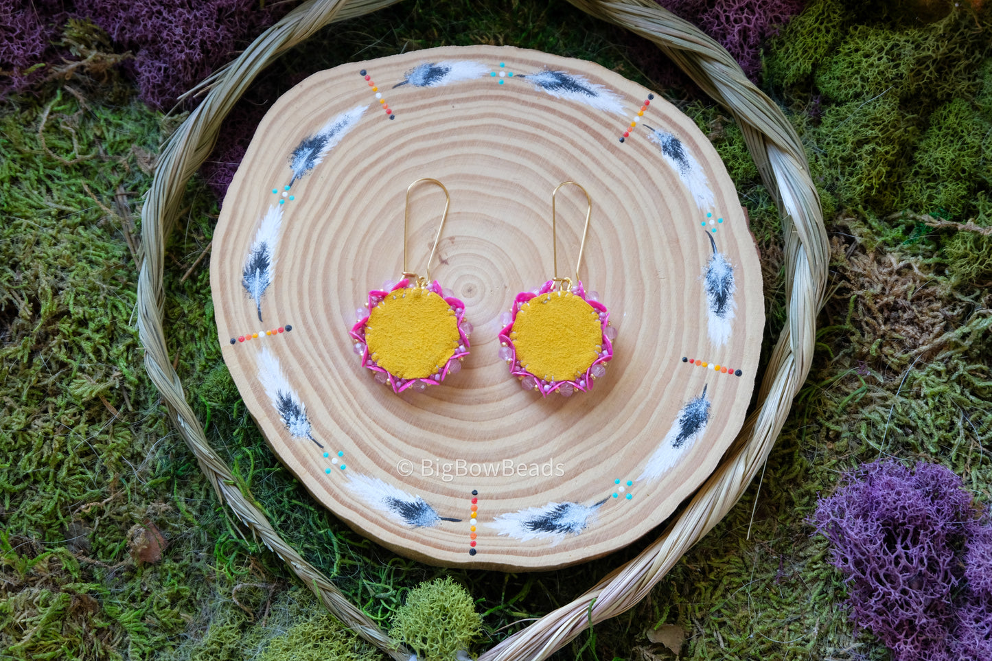 Mauve and Fire Sequin earrings