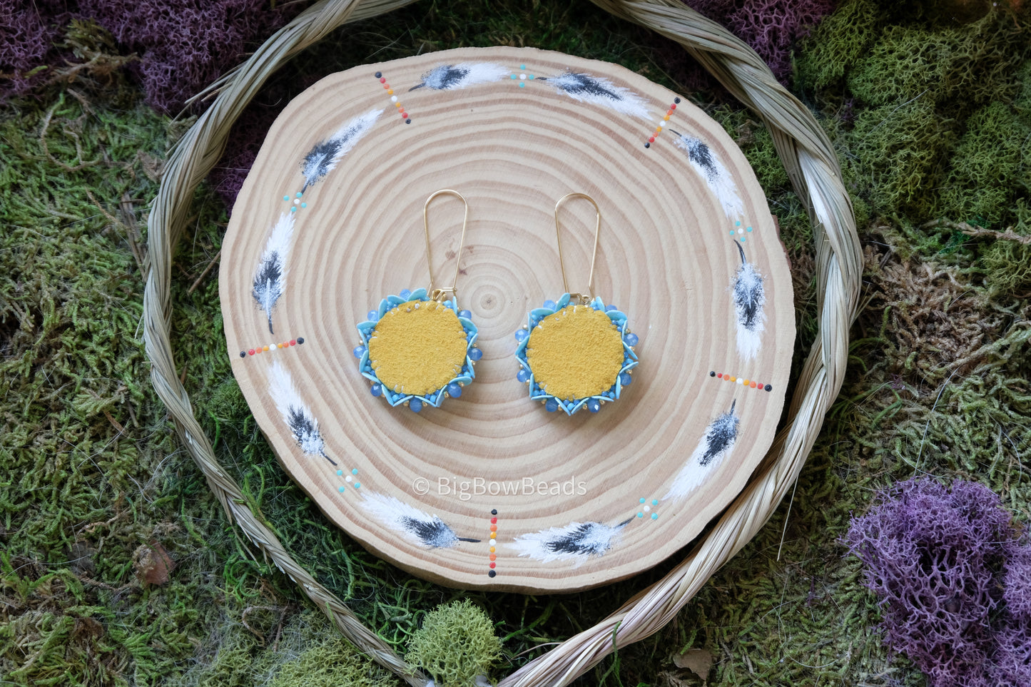 Blue and Fire Sequin earrings