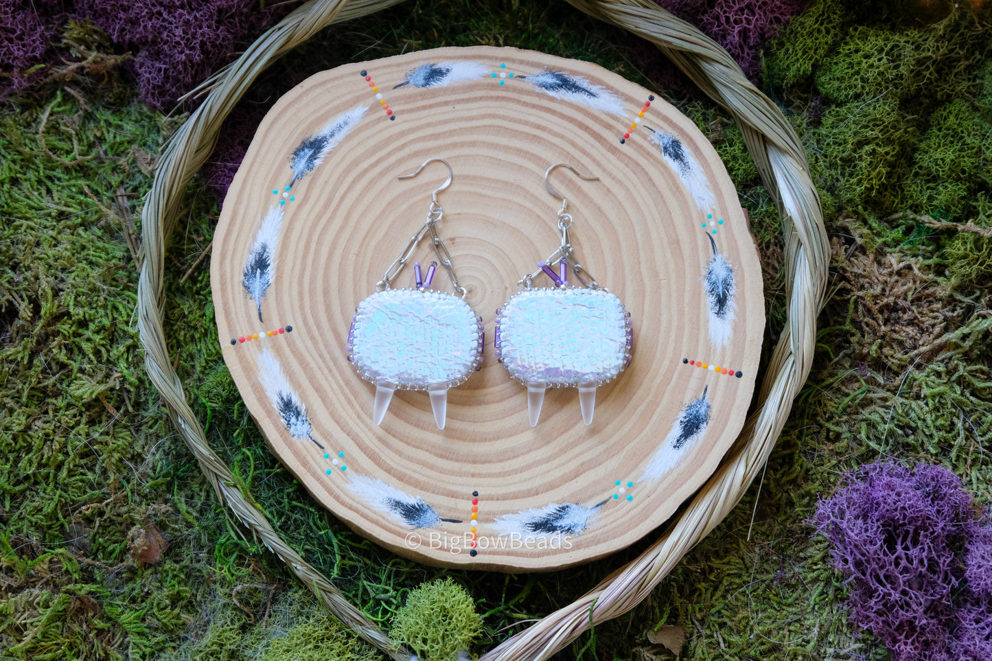 Frosted Purple TV Earrings