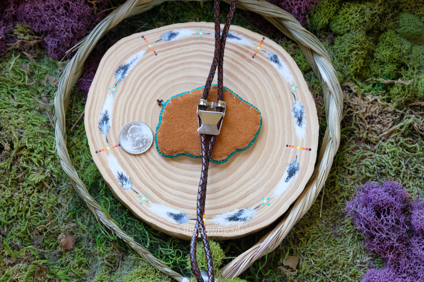 Neon Teal Buffalo Bolo Tie