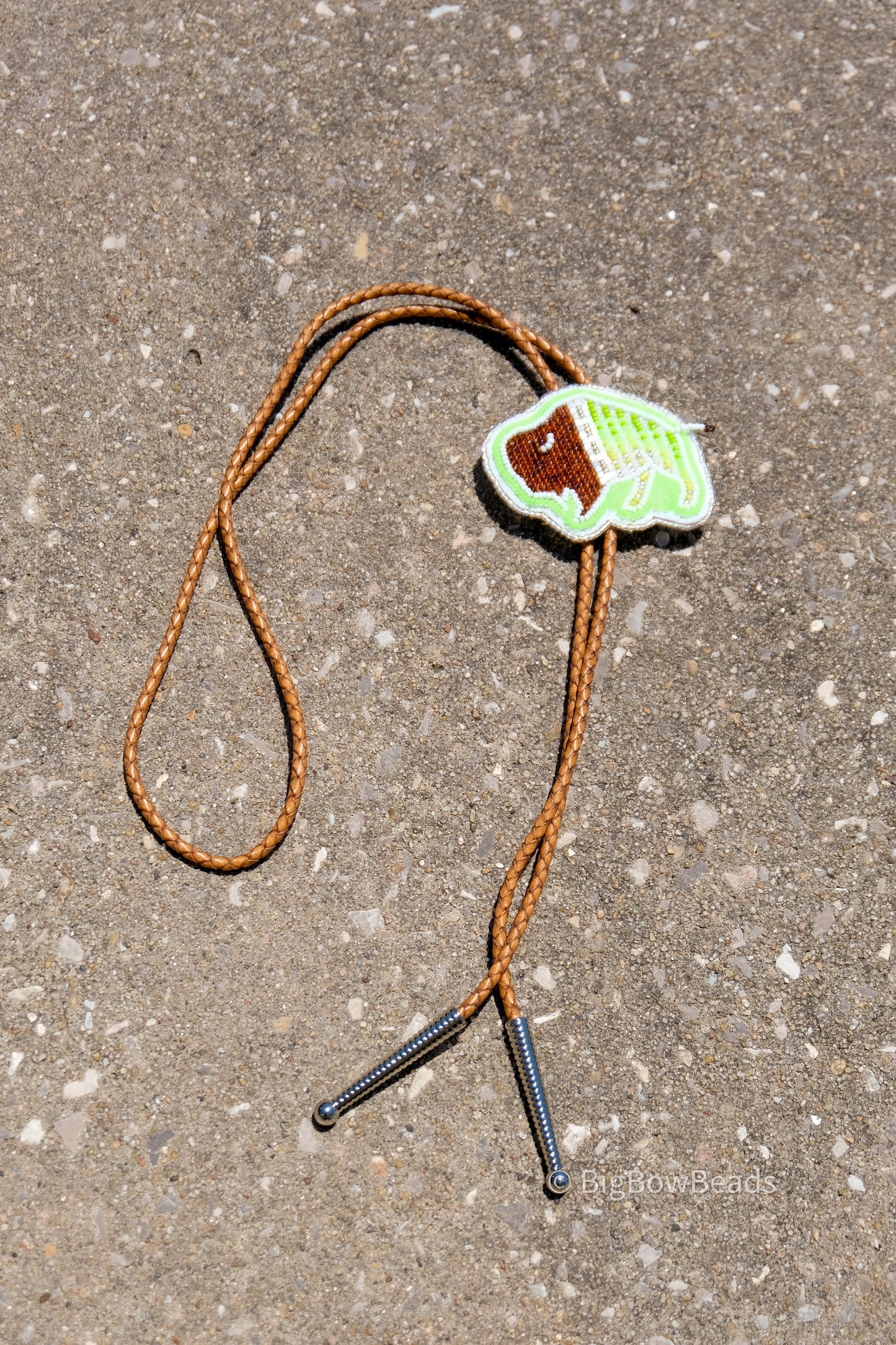 Neon Green Buffalo Bolo Tie
