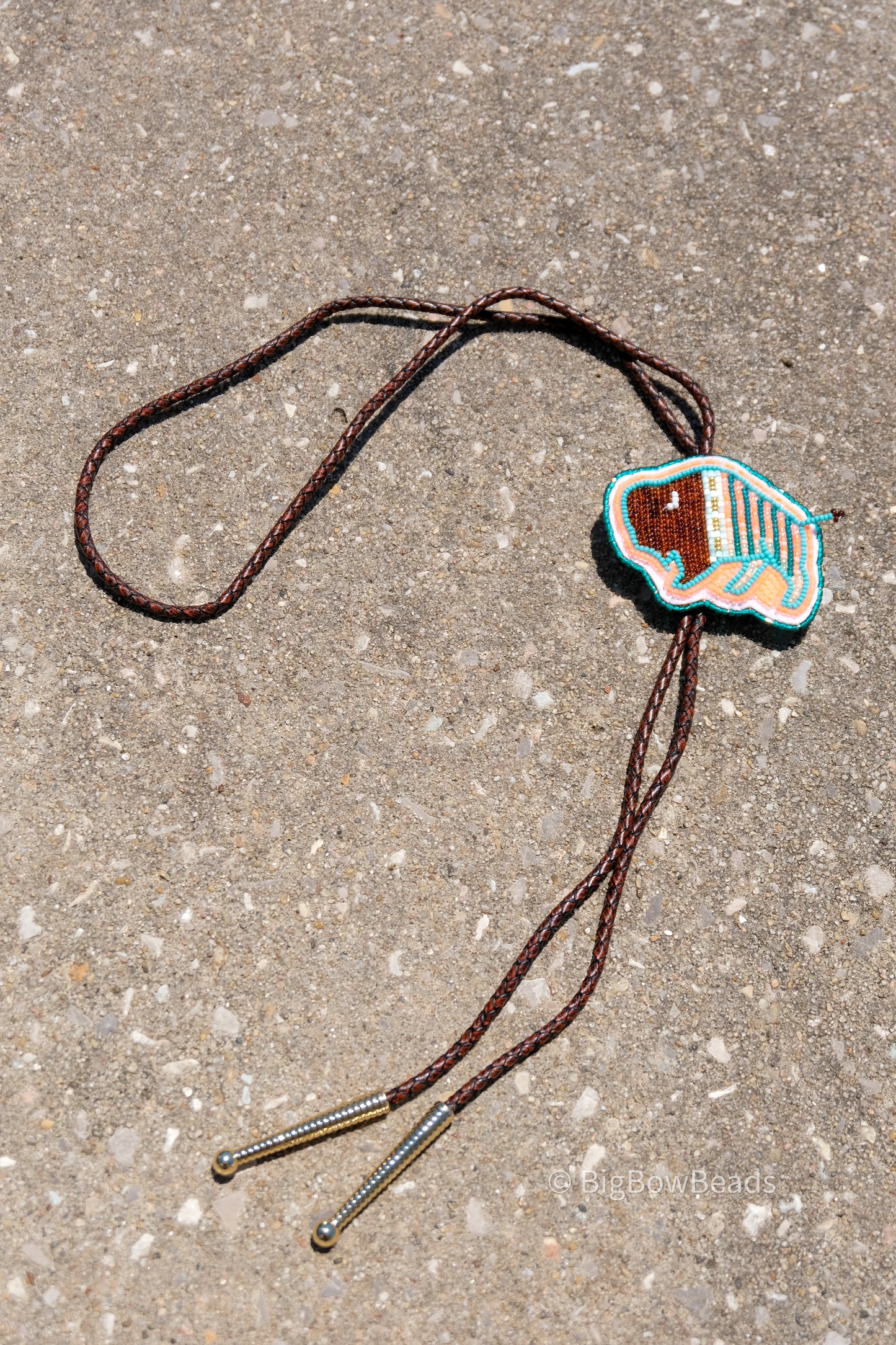 Neon Teal Buffalo Bolo Tie