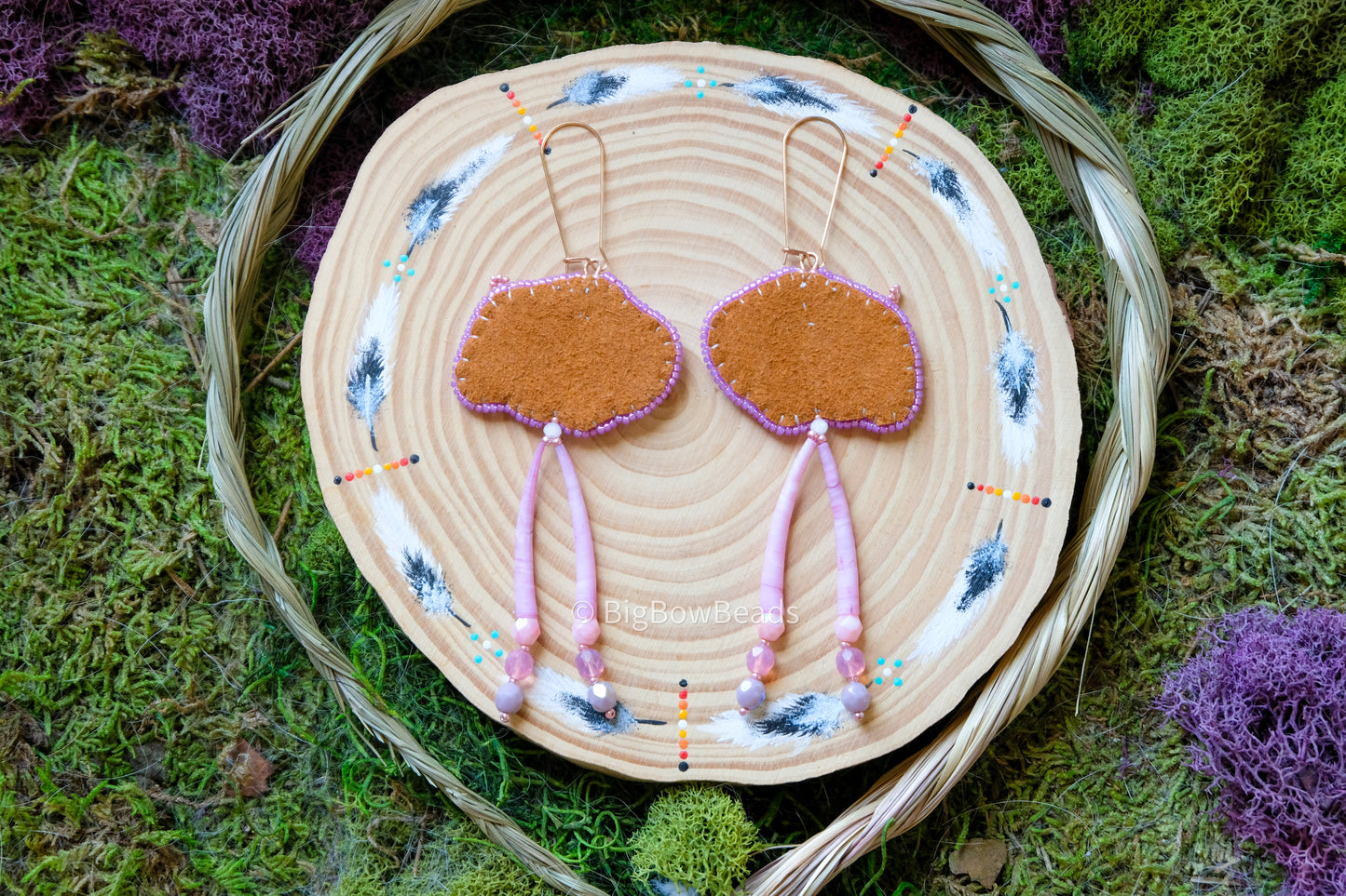 Floral Mauve Buffalo Earrings