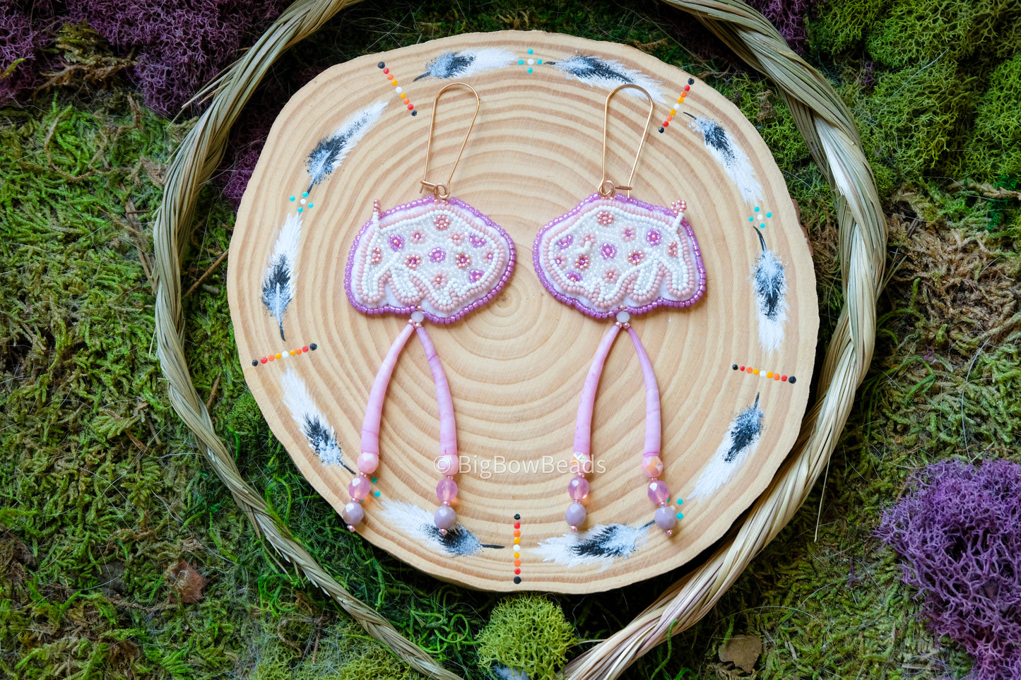 Floral Mauve Buffalo Earrings