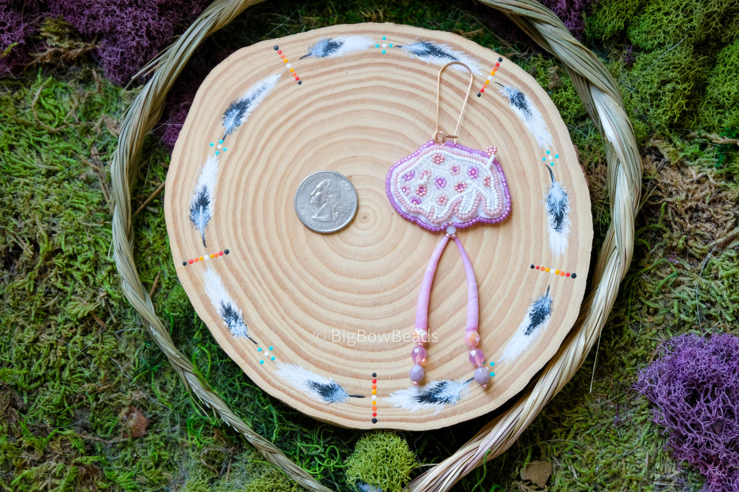 Floral Mauve Buffalo Earrings