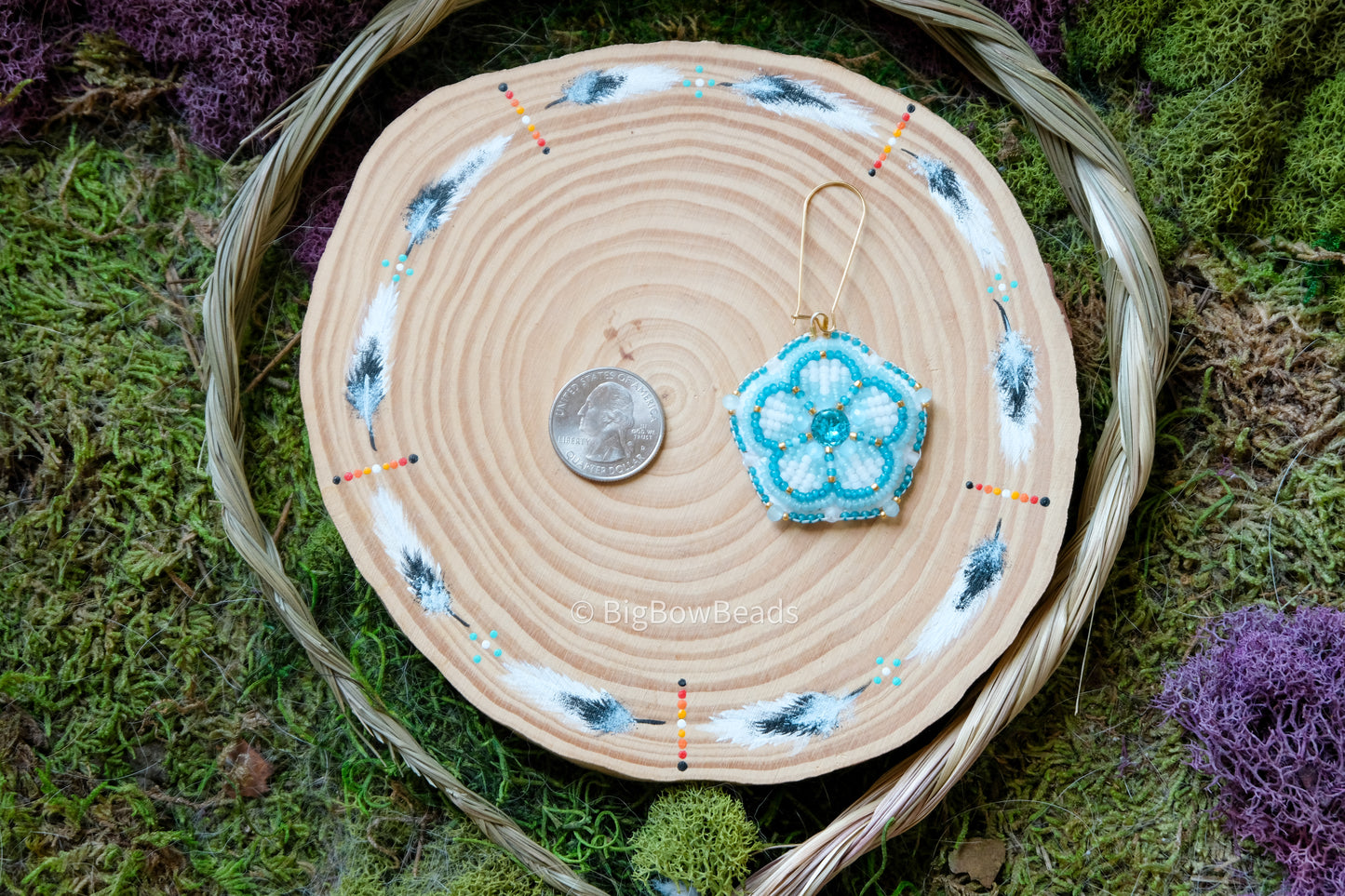 Aqua Flower Earrings