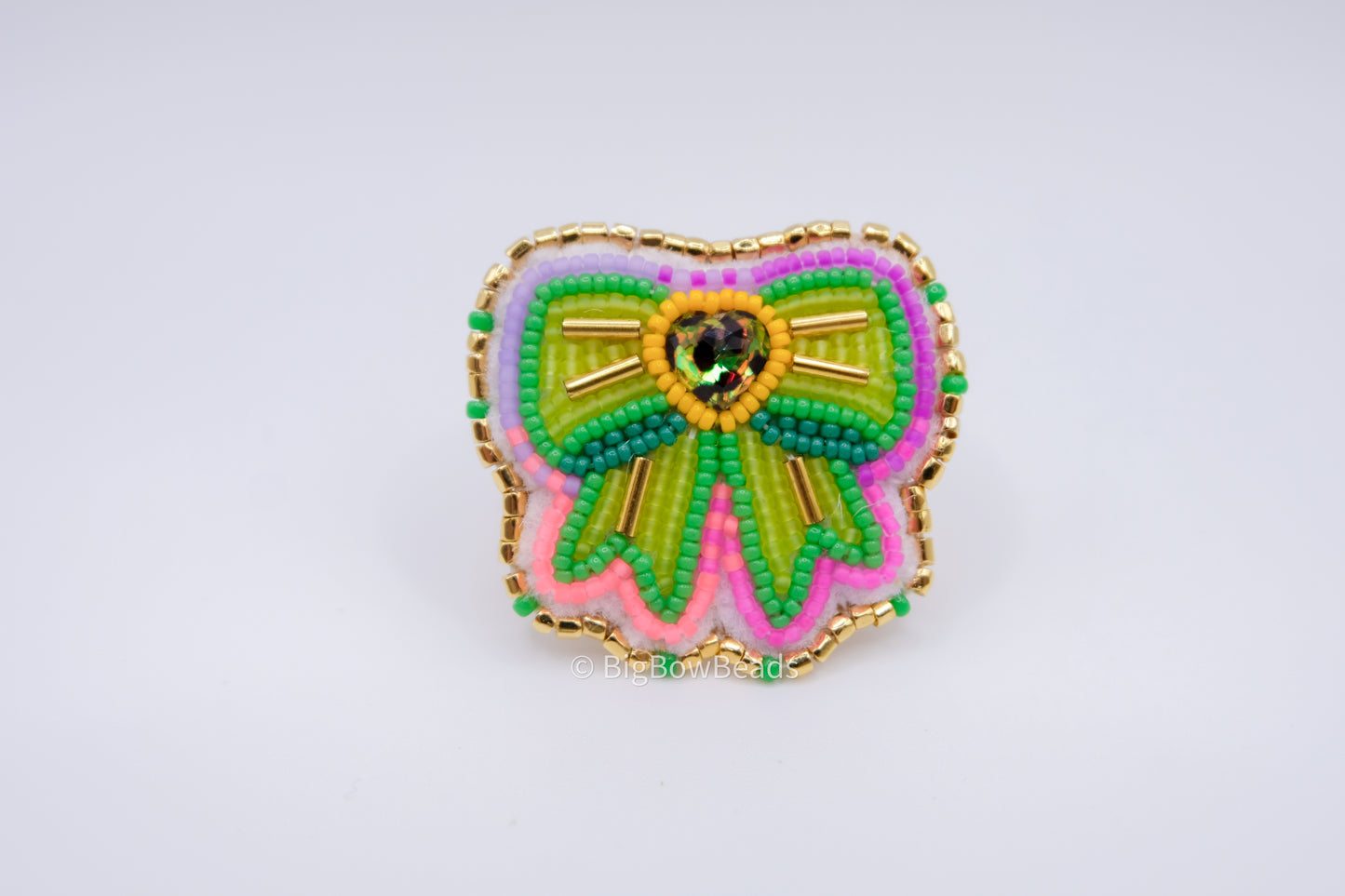 Neon Green Bow Ring