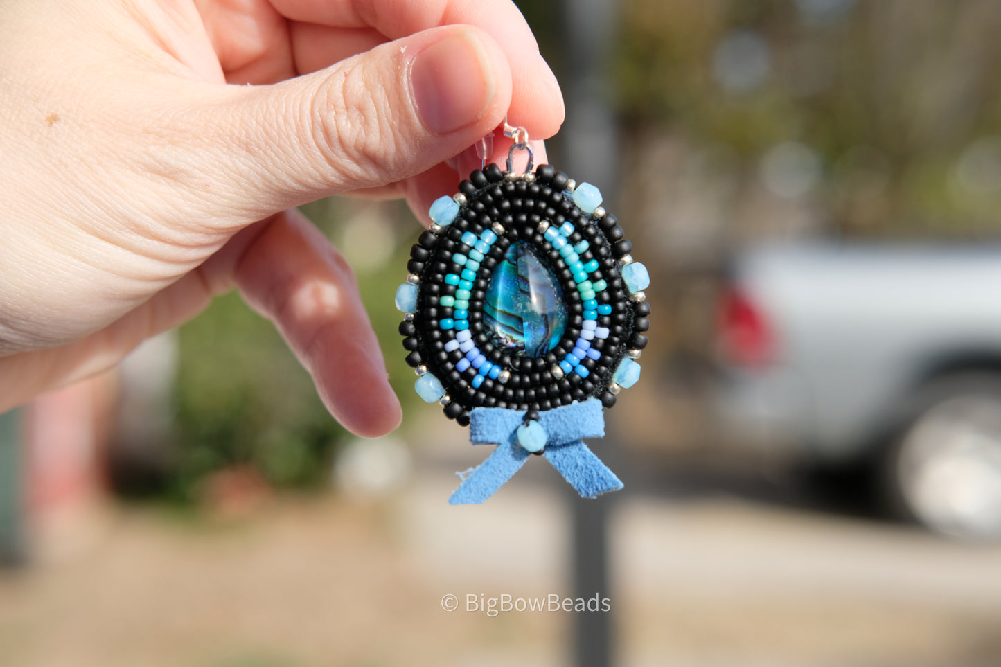 Blue Abalone Teardrop Earrings