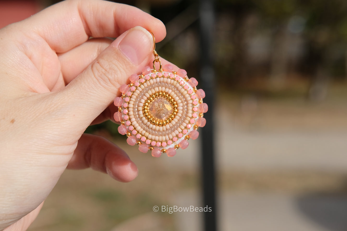 Icy Pink Square Earrings