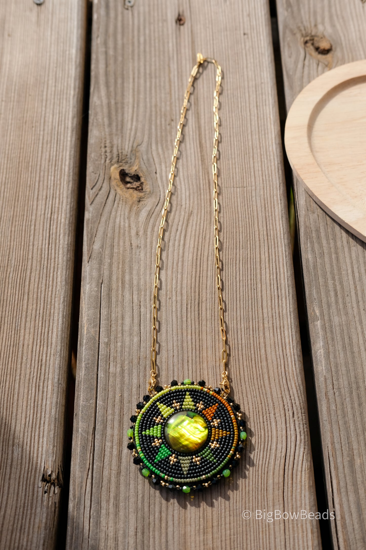 Green Abalone Medallion