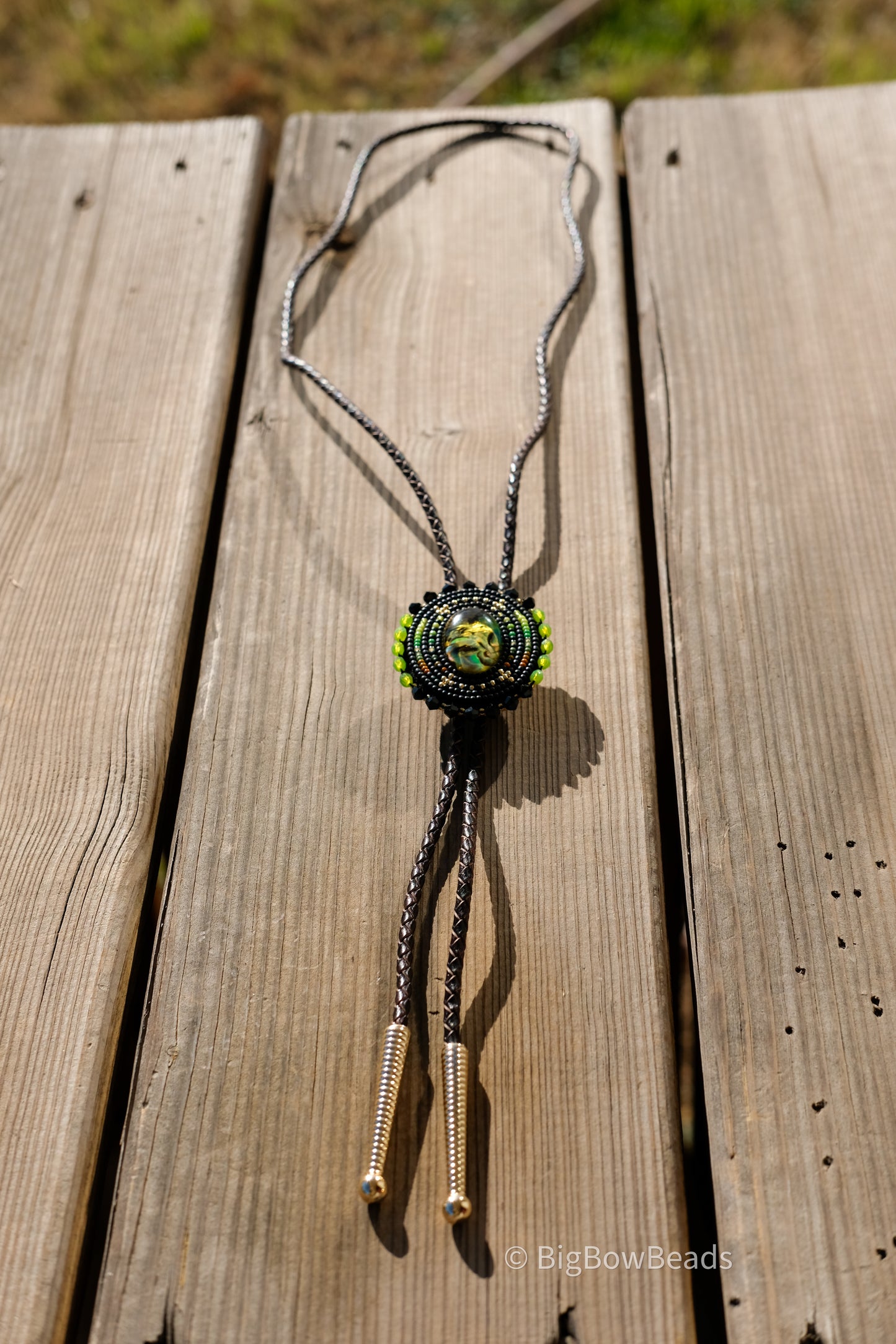 Green Abalone Bolo Tie