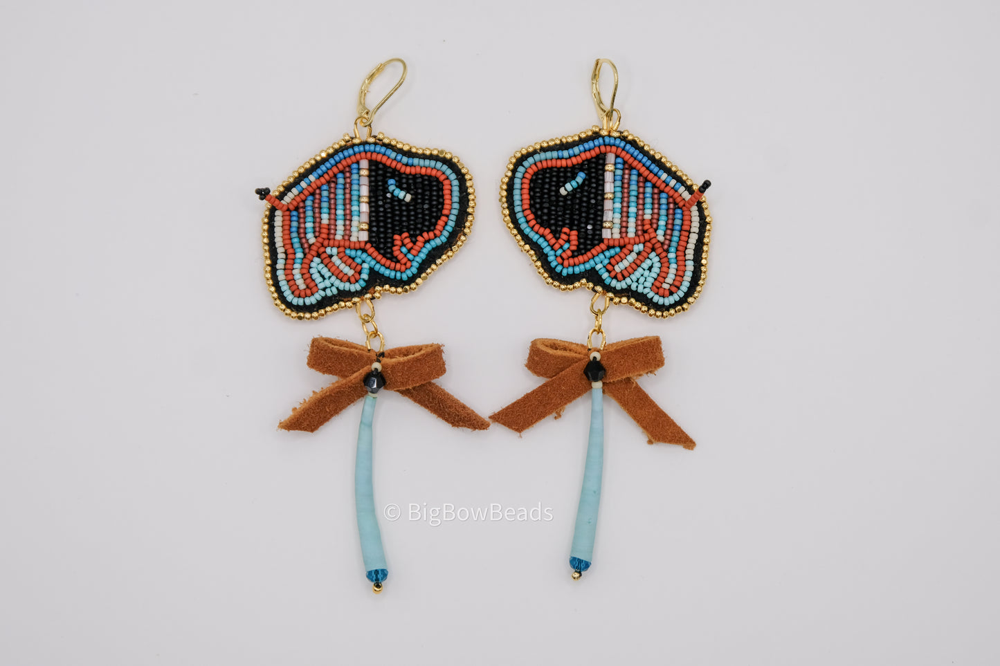 Crisp Fall Night Buffalo and Bow Earrings