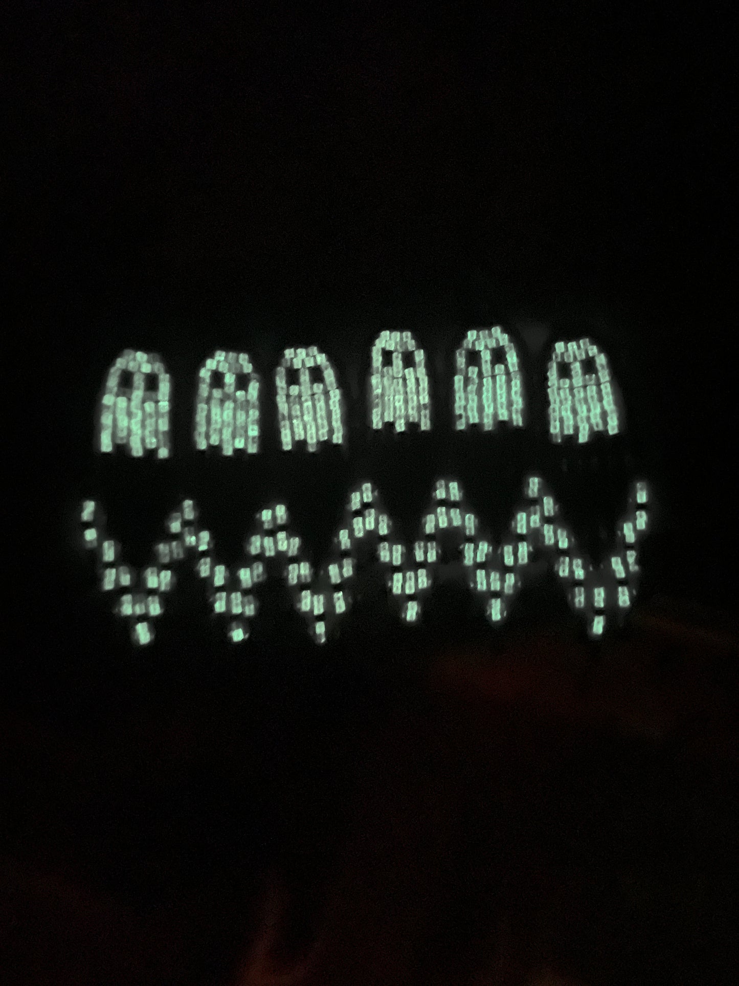 Blue power puff ghost earrings