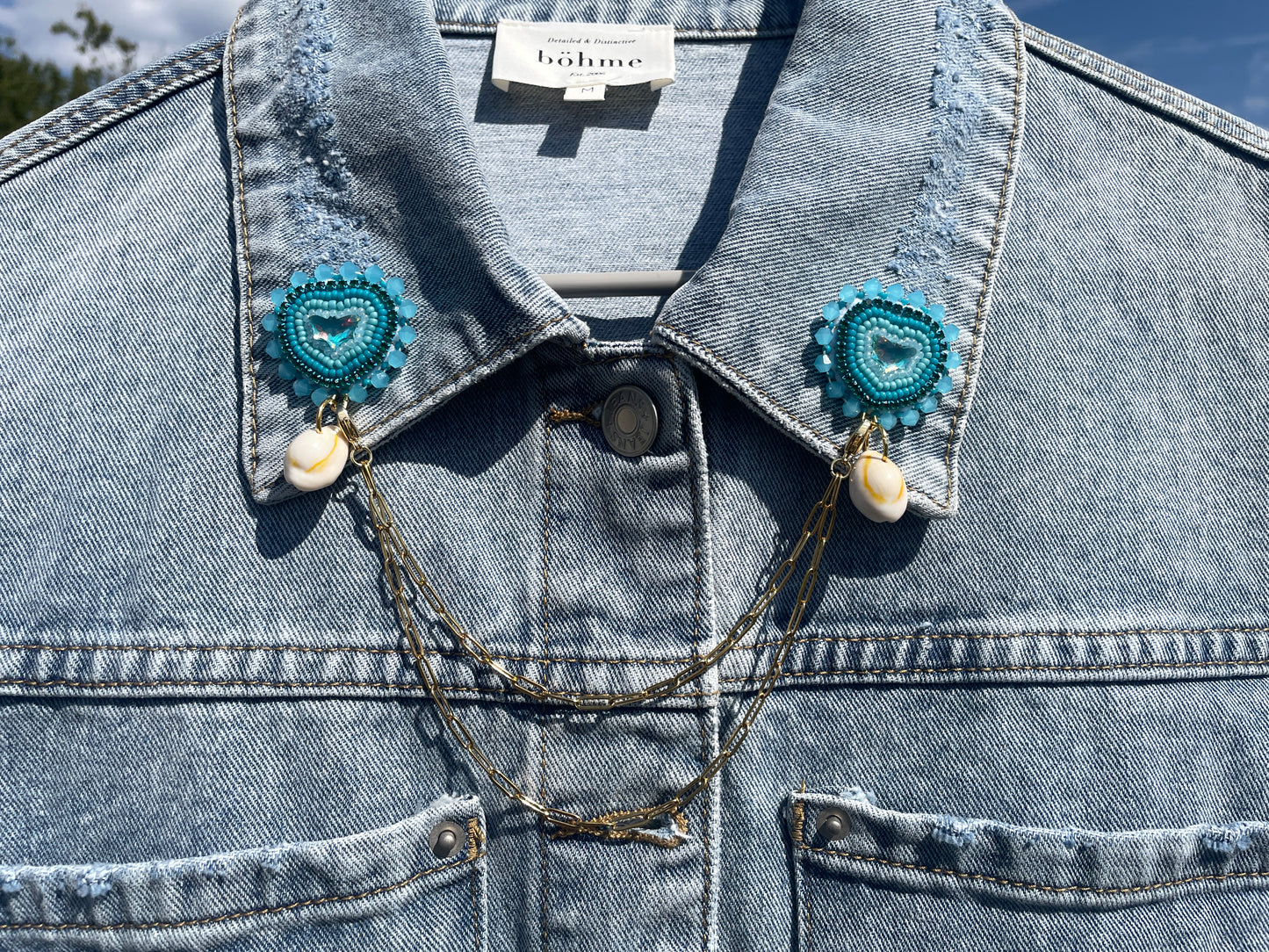 Blue bat collar pins