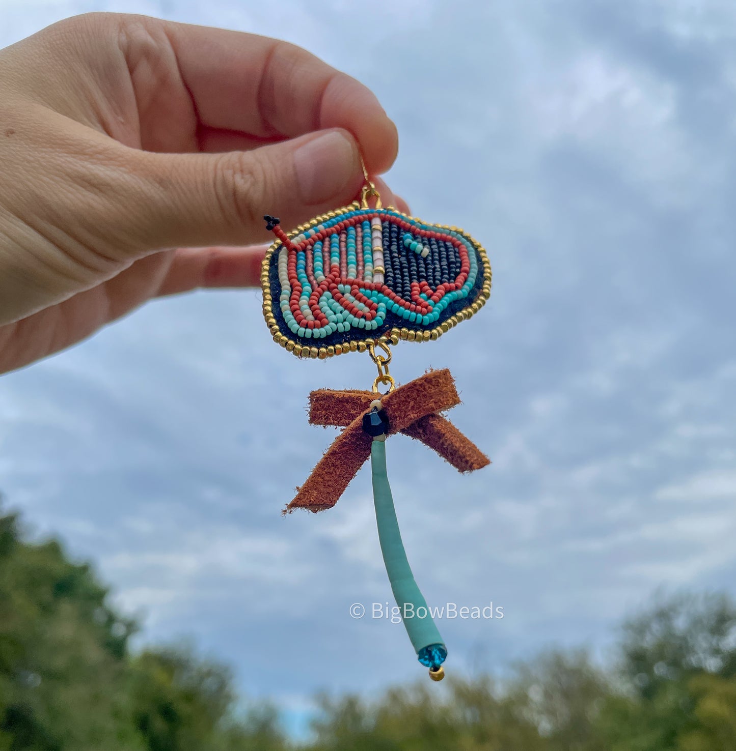 Crisp Fall Night Buffalo and Bow Earrings