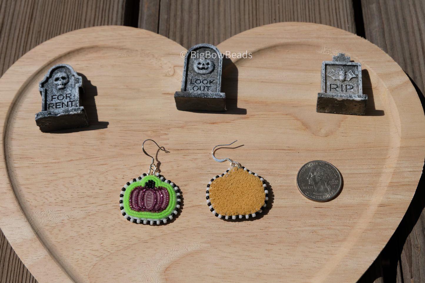 Beetlejuice inspired pumpkin earrings