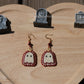 Maroon mini ghosts earrings