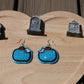 Blue bat pumpkin earrings