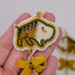 Crunchy Fall Leaves Buffalo and Bow Earrings