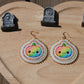 Rainbow pumpkin earrings