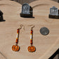 Pumpkin bone and shell earrings