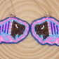 Blue and Pink Buffalo Earrings