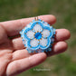 Blue Neon Flower Earrings