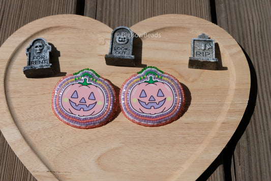 Peach pumpkin earrings