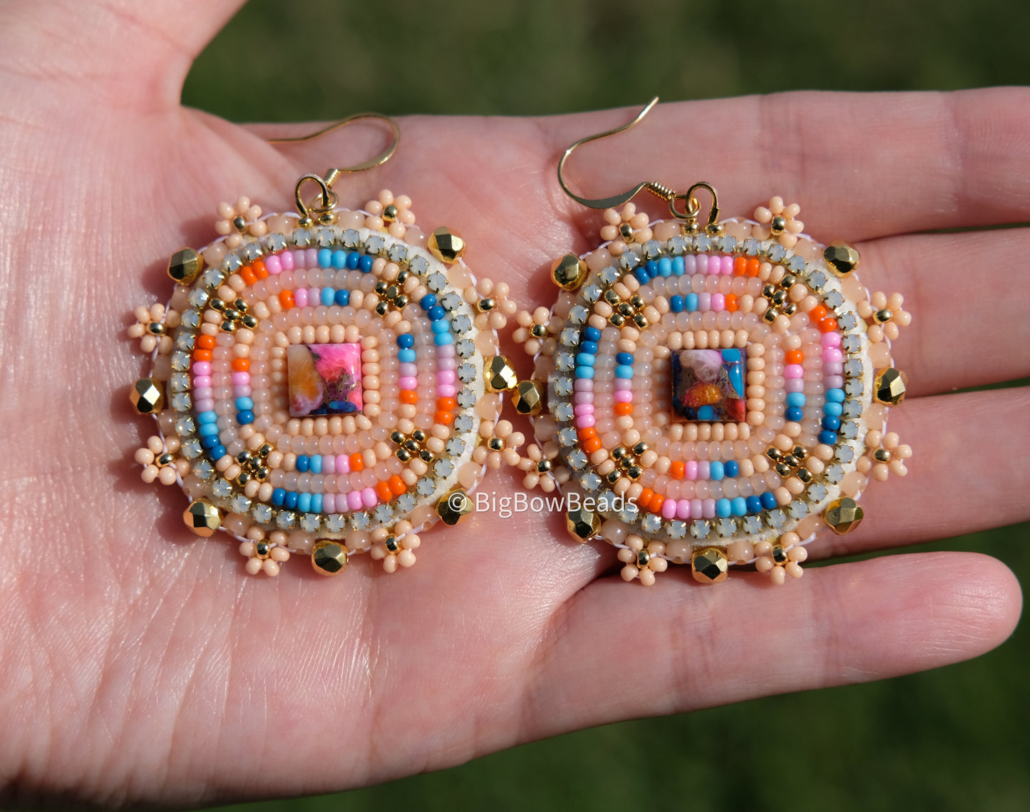 Summer Sunrise Square Earrings